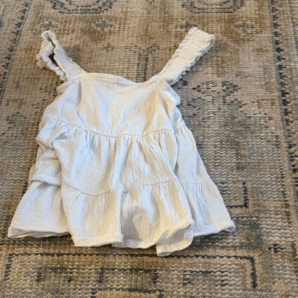 Altar'd State Cream Ruffled Tank Top